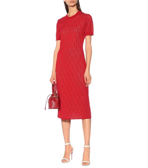 fendi red jumpsuit|fendi brown cotton dress.